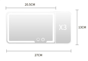 Le plus récent 3 couleurs réglable LED luminosité éclairée voiture maquillage visière loupe 1X 3X <span class=keywords><strong>miroir</strong></span> éclairé miroirs de voiture intelligents - Product Image 4