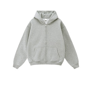 TKAN510D Nouveau style, haute qualité, fermeture éclair, logo personnalisé, sweat-shirt oversize pour homme, 100% coton, molleton français, couleur unie, mode décontractée d'hiver - Product Image 2