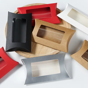 Boîte à bonbons en carton pliable en papier kraft blanc et noir avec fenêtre et corde en chanvre pour emballage alimentaire - Mariage/Fête d'anniversaire - Product Image 3
