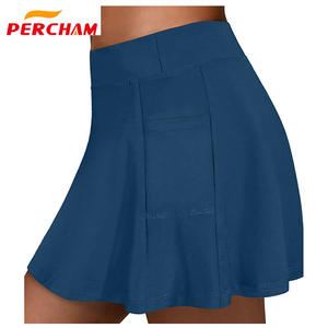 شعار مخصص تصميم تنس Skorts Padel ملابس Pickleball تنورة تنس 2 I n 1 تنورة تنس نسائية مع جيوب وشورت - Product Image 4