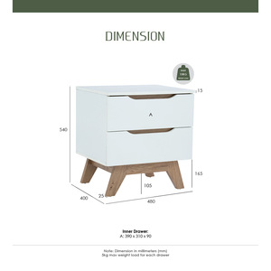 Scandinavian <b>White</b> Colour MANDO Side <b>Table</b> for Modern Room Versatility and Functional <b>Bedside</b> Storage for Kids Bedroom - Product Image 4