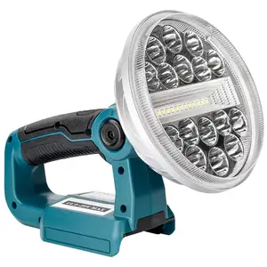 6 Inch 2000 Lumens 30W LED Flashlight Indoor Outdoors Spotlight Light For Mak Ita DE Walt 18V Batteries With USB Work Light