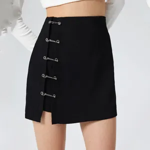 Custom Unique Design Women's Skirt Music Festival High Waist 100% Polyester Paper Clip Mini Skirt