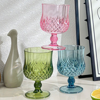 Verres à vin en plastique de 6,7 oz, gobelets en plastique de style vintage, verres à boire incassables, résistants aux chocs, réutilisables