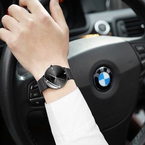 Livraison directe, montres pour hommes, <span class=keywords><strong>Bracelet</strong></span> en acier inoxydable, <span class=keywords><strong>maille</strong></span>, boîtier Ultra mince, montre minimaliste - Product Image 3