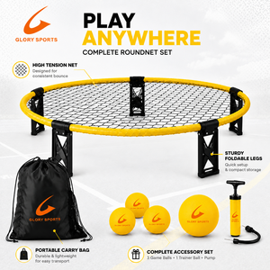 Slammo <span class=keywords><strong>Roundnet</strong></span> Tragbares Outdoor-Spielset mit 3 Bällen, Trainingsballpumpe und Tragetasche für Strand, Rasen und Garten - Product Image 2