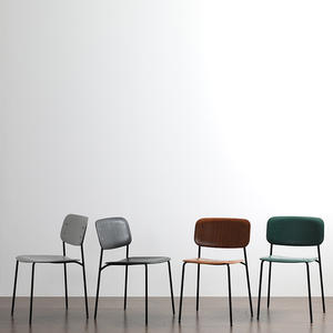 Modern Wooden Dining Chair With Metal Legs <b>Backrest</b> For Home Study Use - Product Image 2