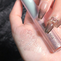 HERORANGE Fantasy Galaxy Fard à paupières liquide tricolore, paillettes, brillant, satiné, lumineux, ultra-scintillant, imperméable, longue tenue