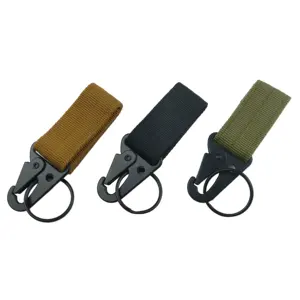 EDC Outdoor Survival Multi Nylon Ribbon Key Buckle Belt Hook portachiavi fettuccia moschettone