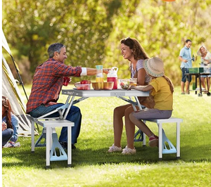 Juego de mesa y silla plegable para muebles de exterior con logotipo personalizado, sillas plegables para eventos, mesa plegable portátil para acampar - Product Image 3