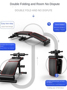 Banco de Ejercicios Multifuncional Plegable con Marco de Acero y PU Ecológico de 120 cm, Unisex, para Entrenamiento en Casa - Product Image 3