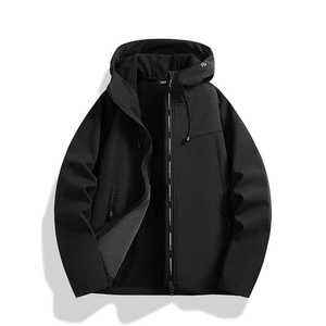 Men Waterproof Fleece Lined Softshell Windbreaker Jacket Outdoor Hiking Wear Full Sleeve Natural Waist - Product Image 4