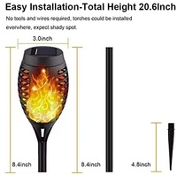 Lampe torche solaire à flamme à LED pour l'extérieur Contrôle intelligent de la lumière Induction LED Lampadaires solaires à flamme pour le jardin
