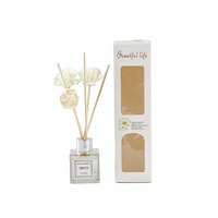 Diffuseur de parfum sans eau en bouteille carrée transparente blanche de 50 ml, huile essentielle pour chambre et salon, vente en gros d'usine