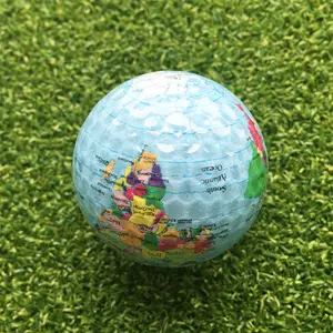 2 layer Golf ball earth pattern golf ball gift crystal clear ball for golf