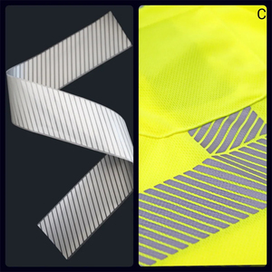 Ruban réfléchissant segmenté à transfert thermique de qualité supérieure, gris argenté, avec support TC, coefficient de rétrocémentation élevé 420 <span class=keywords><strong>CPL</strong></span>, pour gilet de sécurité - Product Image 4