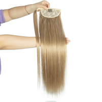 Extension de queue de cheval à cordon de serrage 100% cheveux humains Remy, lisse, pour le marché de l'esthétique discrète, de luxe et de prospérité