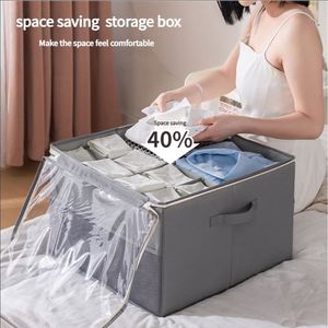 Boîte de rangement pliable en tissu Oxford avec compartiments, organiseur de placard, bacs de rangement pour vêtements, sous-vêtements et chaussettes - Product Image 6