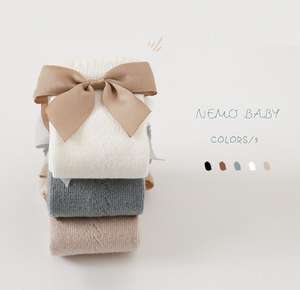 Calcetines Altos hasta la Rodilla para Bebés y Niñas Pequeñas, de Algodón, con Lazo, Transpirables, Tipo Tubo, para Vestir, Uniformes - Product Image 4