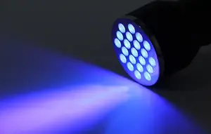 Lampe de poche UV pour Scorpion, en alliage d'aluminium, grande puissance, 395nm, 21 Led, UV, ultraviolette, avec batterie, nouveau