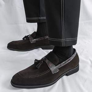 Zapatos formales de hombre de alta calidad, hechos a mano, con flecos, elegantes, casuales de negocios, de punta plana y puntiaguda. - Product Image 4