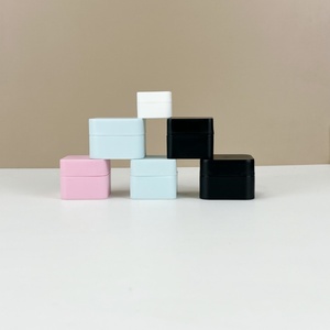 Hot Sale PP Nail Polish Gel <b>Plastic</b> <b>Jar</b> Black White Square 5g 10g 20g 30g 50g Silk Screen Cosmetics Eye Cream PP <b>Plastic</b> <b>Jar</b> - Product Image 1