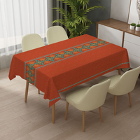 Nappe de table en PVC résistante à la chaleur, style mandala rustique, pour café, résistante aux rayures