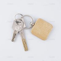 Vente en gros de supports vierges en bois pour gravure, porte-clés carrés, 3,7x3,7 cm, durables et écologiques, pour cadeaux DIY, artisanat et gravure laser