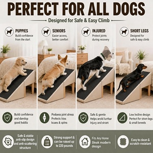 Pet Stairs Luxury Modern Solid Dog Stairs Senior Dog Slopes Folding Pet Bed Steps Small Dog Climbing <b>Ladders</b> Living Room - Product Image 6