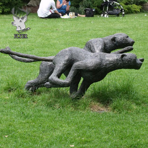 抽象的な大きな野生のヒョウの彫刻ブロンズキャスティングランニングパンサーブラスヒョウの彫像 - Product Image 6