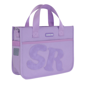 Sac fourre-tout violet en nylon pour étudiants, grande capacité, sac à bandoulière décontracté pour l'école, design personnalisable - Product Image 2