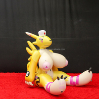 Jouet gonflable Renamon en forme de renard jaune pour fille, figurine de renard gonflable pour adulte, durable