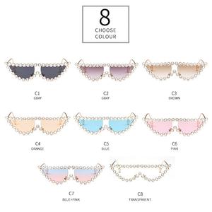 Strass oeil de chat demi-monture nuances lunettes étincelantes accessoires de mode - Product Image 3