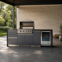 BAINENG Usine sur mesure Meubles de cuisine extérieure BBQ îlot de luxe modulaire en acier inoxydable Vente en gros