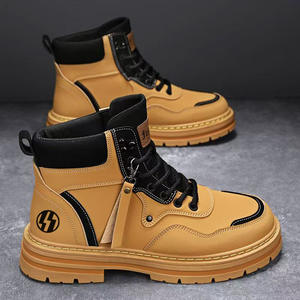 Chaussures de randonnée W Top toutes saisons, respirantes, dessus en cuir véritable, semelle intermédiaire en EVA, imperméables, bout rond, modèle haut pour homme S0319 - Product Image 2