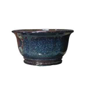 Pot à orchidées en céramique, glaçure Jun ancienne, glaçure flocon de neige, forme de pétale, pot à fleurs antique respirant - Product Image 5