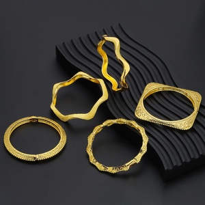 Jxx New Design Jewelry 24K <b>Gold</b>-<b>plated</b> Brass Women <b>Bangle</b> Indian Dubai Arab <b>Bangles</b> Wholesale - Product Image 1