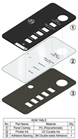 Verre trempé sérigraphié noir ultra-clair et durable de haute qualité, panneau tactile personnalisé, clavier, marque KeyPadOne, montage adhésif
