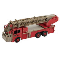 CUPUZ Rompecabezas de Papel 3D de Camión de Bomberos Clásico Europeo, Kit de Construcción de Modelo de Camión de Bomberos Vintage para Niños y Adultos, Regalo Educativo