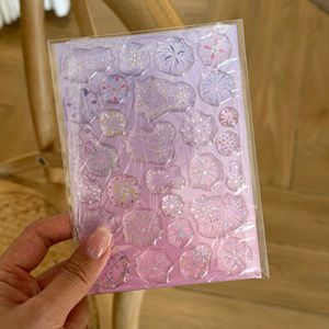 Pegatina Adhesiva 3D de Cristal con Diseño de Fuegos Artificiales, Material Decorativo Transparente para Teléfono Móvil, Pegatina 3D para Manualidades - Product Image 4