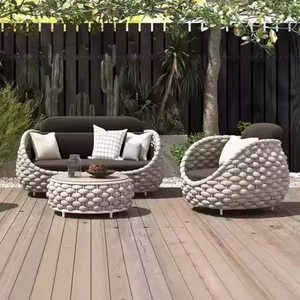 Sofá al aire libre, patio, Villa, balcón, silla de ratán, mesa de té, muebles, combinación de jardín al aire libre, protector solar impermeable, ratán - Product Image 1