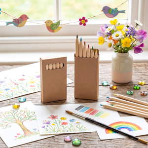 Lápices de Colores Promocionales Personalizados de 3.5 Pulgadas, Mini Juego de Lápices de Colores con Logotipo Personalizado, Lápices de Madera con Caja de Papel Kraft - Product Image 4