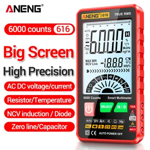 ANENG 616 grand écran rétroéclairé multimètre numérique Intelligent 6000 compte Mini multimètre Portable AC/DC outil de Test