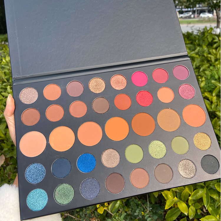 39 Color Paper Eyeshadow Palette Pearl Light Matte Bright Ground Color Powder Waterproof Easy Color Eyeshadow Customized Logo