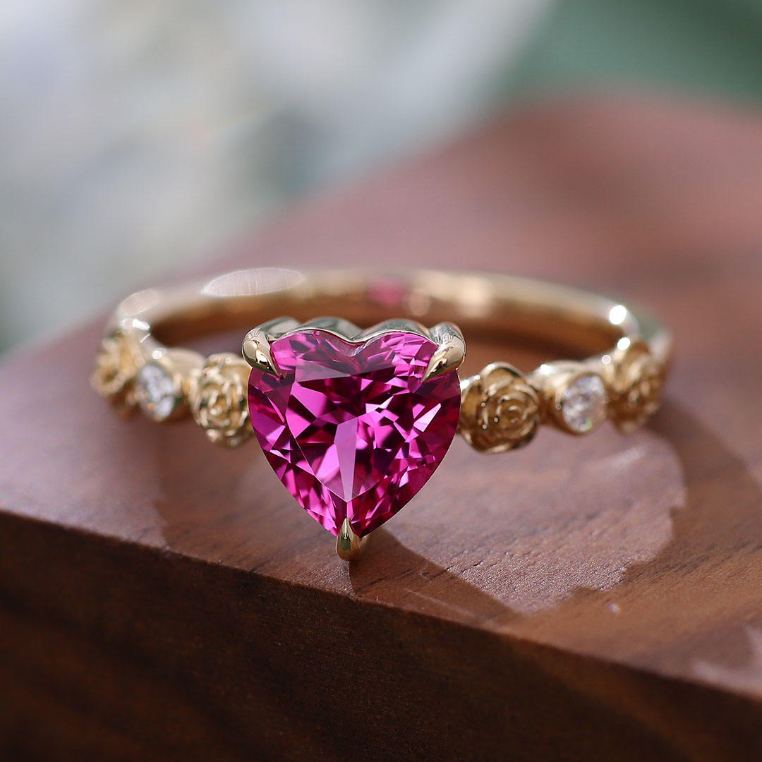 แหวนอัญมณีแล็บโกลด์ 18k