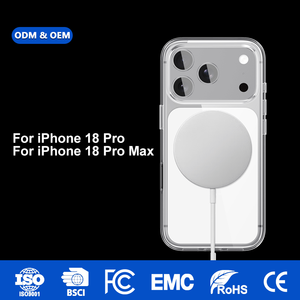 Coque de téléphone magnétique transparente HD en gros pour iPhone 18 Pro Max, pare-chocs de luxe fin antichoc en TPU+PC, logo personnalisé disponible - Product Image 4