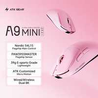 Mouse Gaming ATK Dragonfly A9MINI Master Edition 8K Polling Esports Simetris untuk Tangan Kecil dan Sedang, Gamer FPS