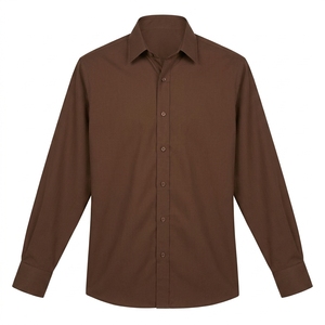 Chemise décontractée en flanelle unie pour homme, manches longues, col rabattu, bouton unique, infroissable, en coton tissé et fibre de bambou, idéale pour l'été - Product Image 6