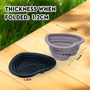 Tigela de Alimentação para Cães Dobrável Multicolorida, Fabricação Direta, Personalizável, Tigela de Silicone para Animais de Estimação com Clipe de Chaveiro - Product Image 2