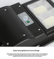 Lampadaire solaire LED IP65 tout-en-un, best-seller transfrontalier, pour éclairage extérieur, maison, cour rurale, avec capteur de mouvement et télécommande